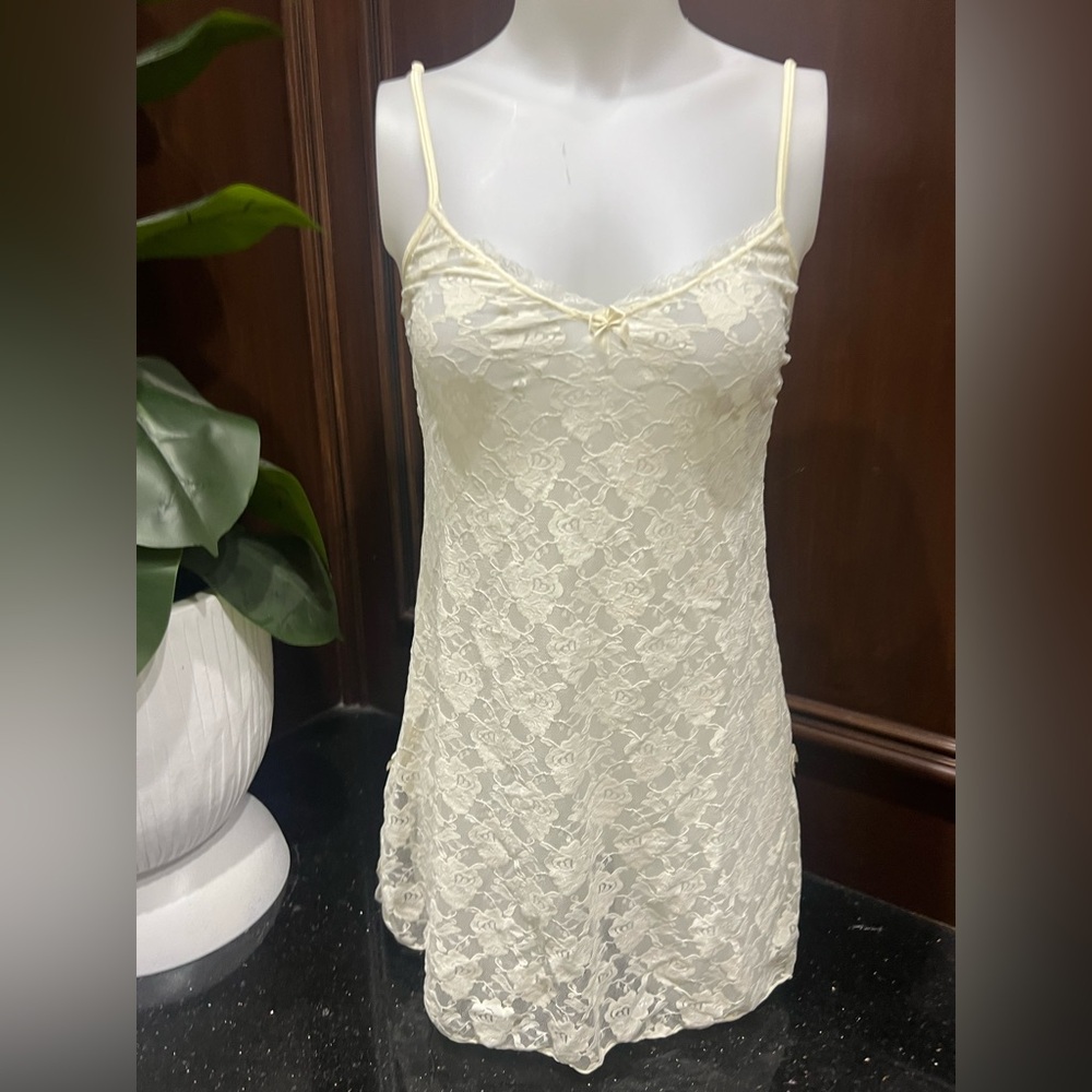 Vintage Smart and Sexy sleepwear stretch transparent lace nighty Lace Chemise